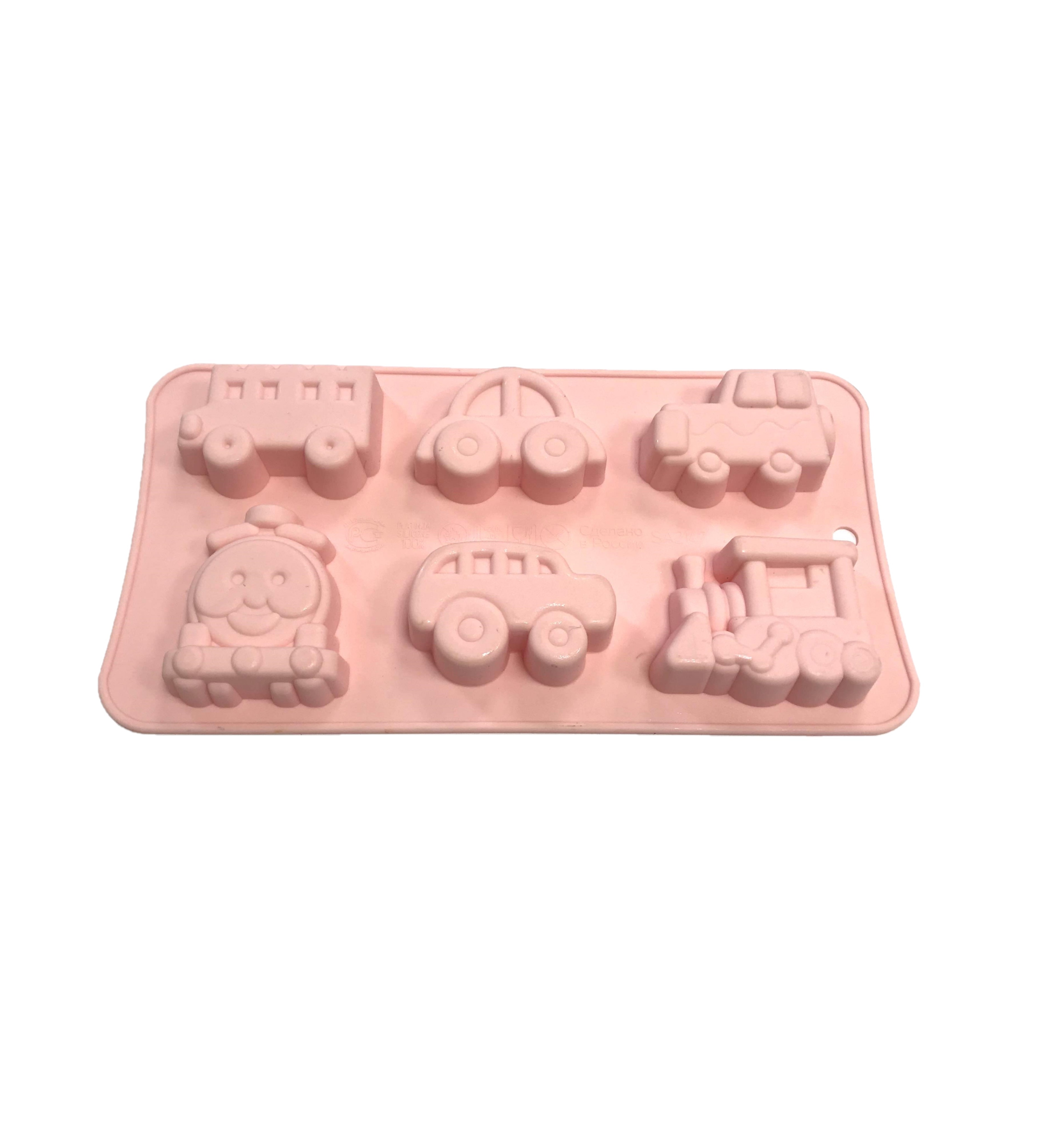 Форма силиконовая Машинки (6шт. d45-60мм h15мм) 200х100мм