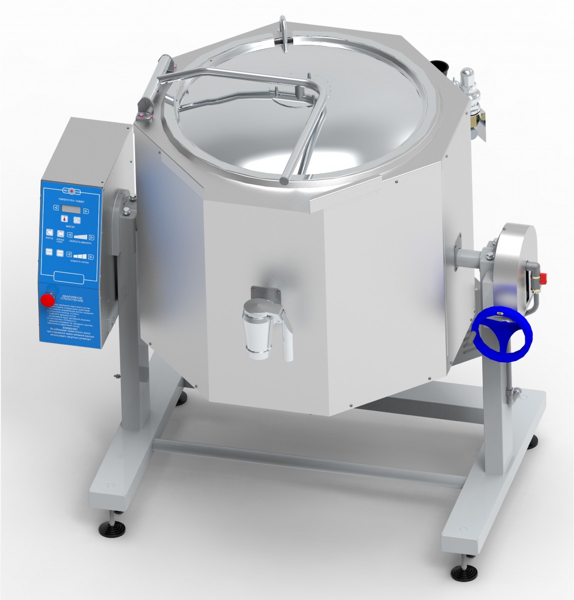 Котел пищеварочный с миксером и краном Abat КПЭМ-100-ОМР-ВК