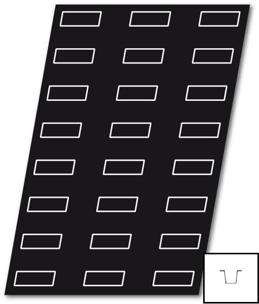 Коврик Корж прямоугольник (24шт. 80х30мм h30мм) 600х400