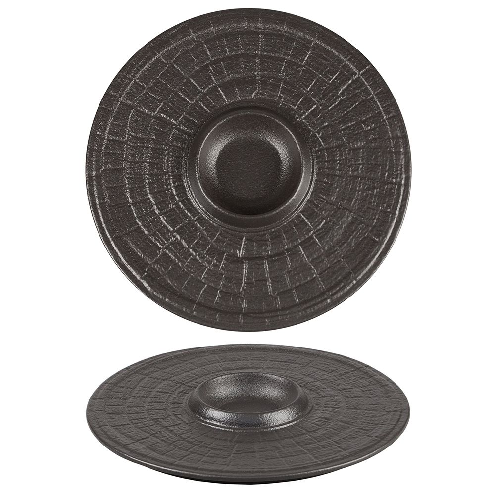 Блюдо для подачи 250мм фарфор "Black Raw Stellar"