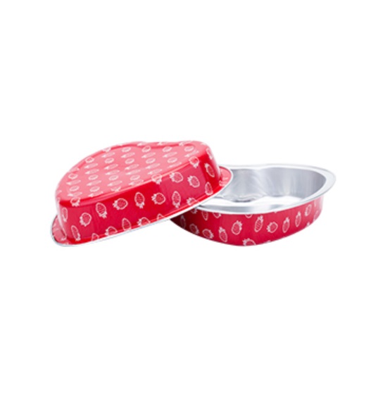 Форма для выпечки сердце алюминиевая "Клубника" 255мл (упаковка 100шт.)