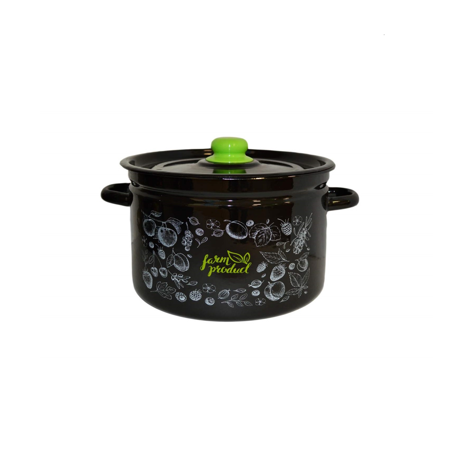 Кастрюля эмалированная (с рисунком) 7л с крышкой