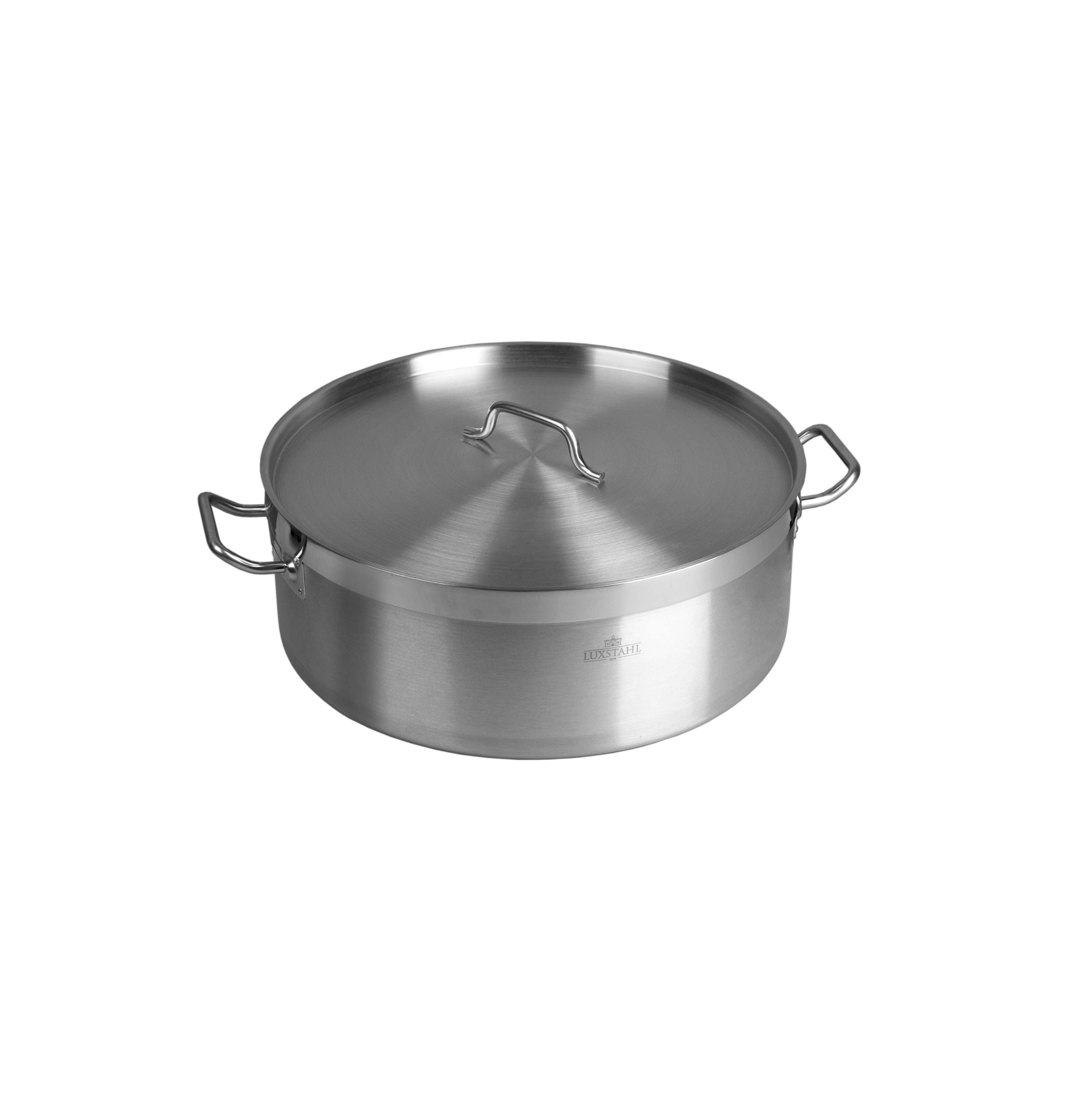 Кастрюля нерж. сталь 18л  d400 h150мм низкая с крышкой