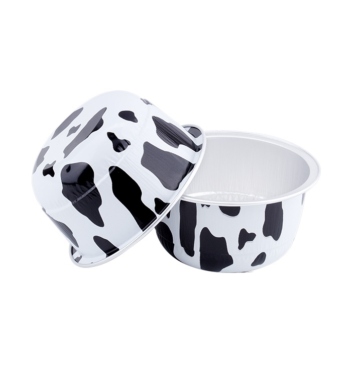 Форма для выпечки круглая алюминиевая "Пятна коровы" 150мл (упаковка 100шт.)