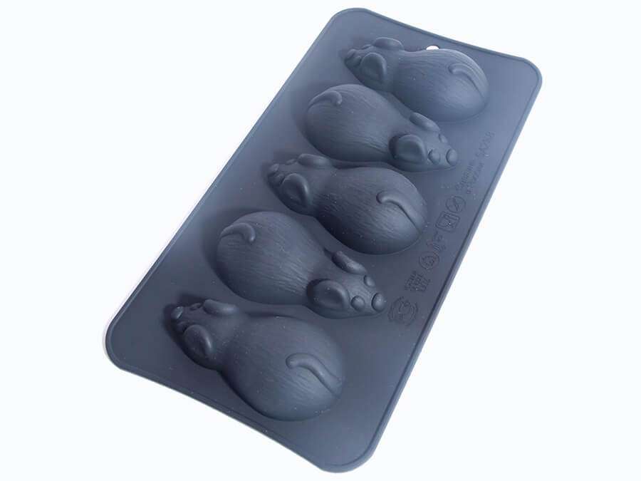 Форма силиконовая Шоколадные мышки (5шт. 69х35мм h18мм) 205х105мм