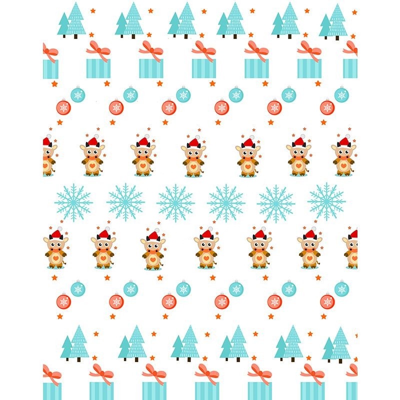 Бумага для меренги с рисунком "Бычок с подарком"