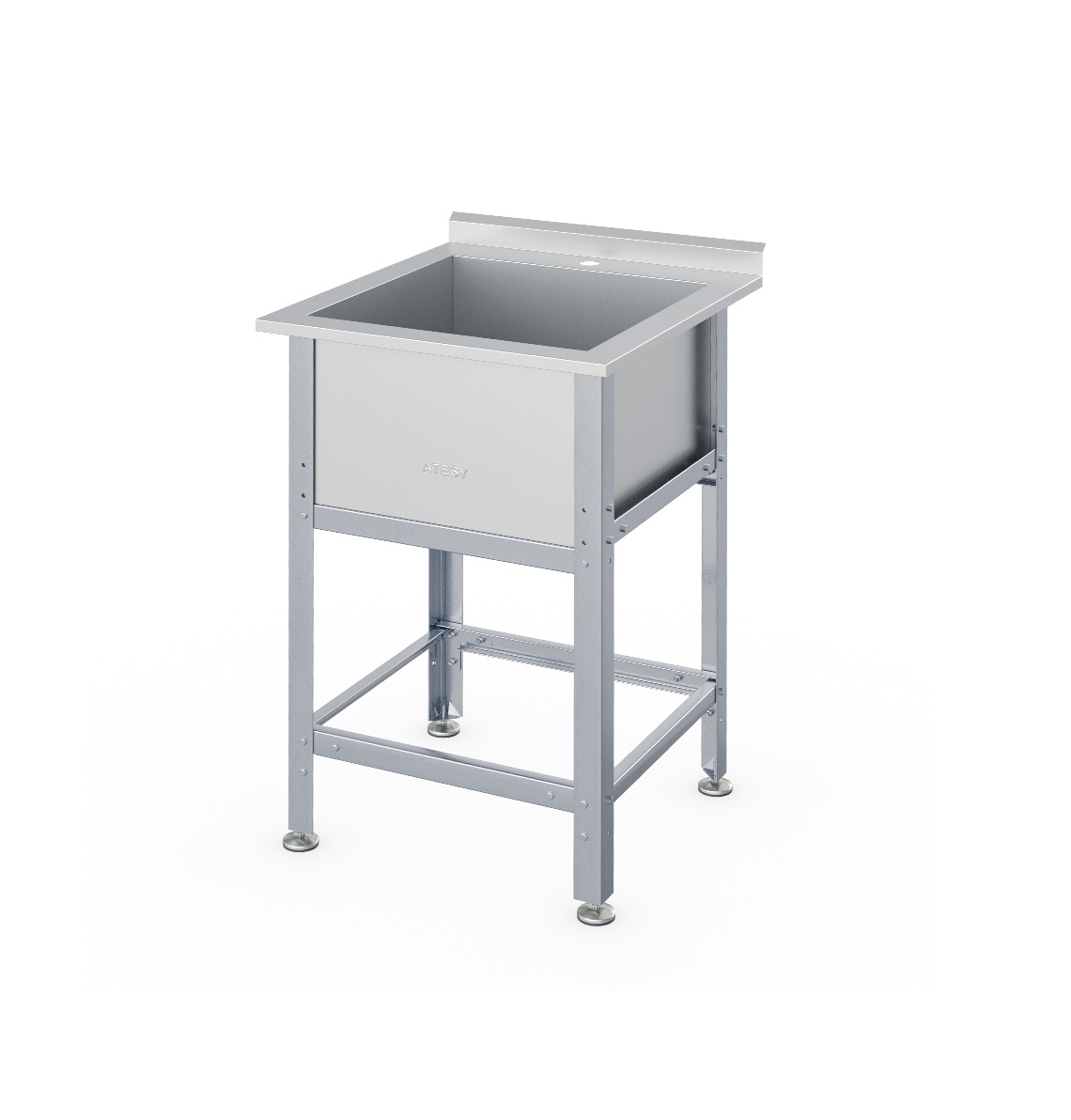 Ванна моечная 1-секционная 630х680х870мм с бортом