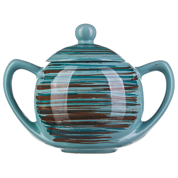 Сахарница с кр. 400мл d100мм "Скандинавия" голуб. керамика  СНД00009117