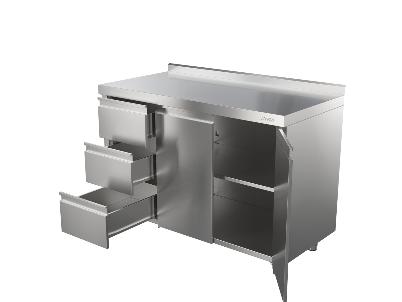 Стол 1500х600х870мм закрытый с ящиками двери распашные