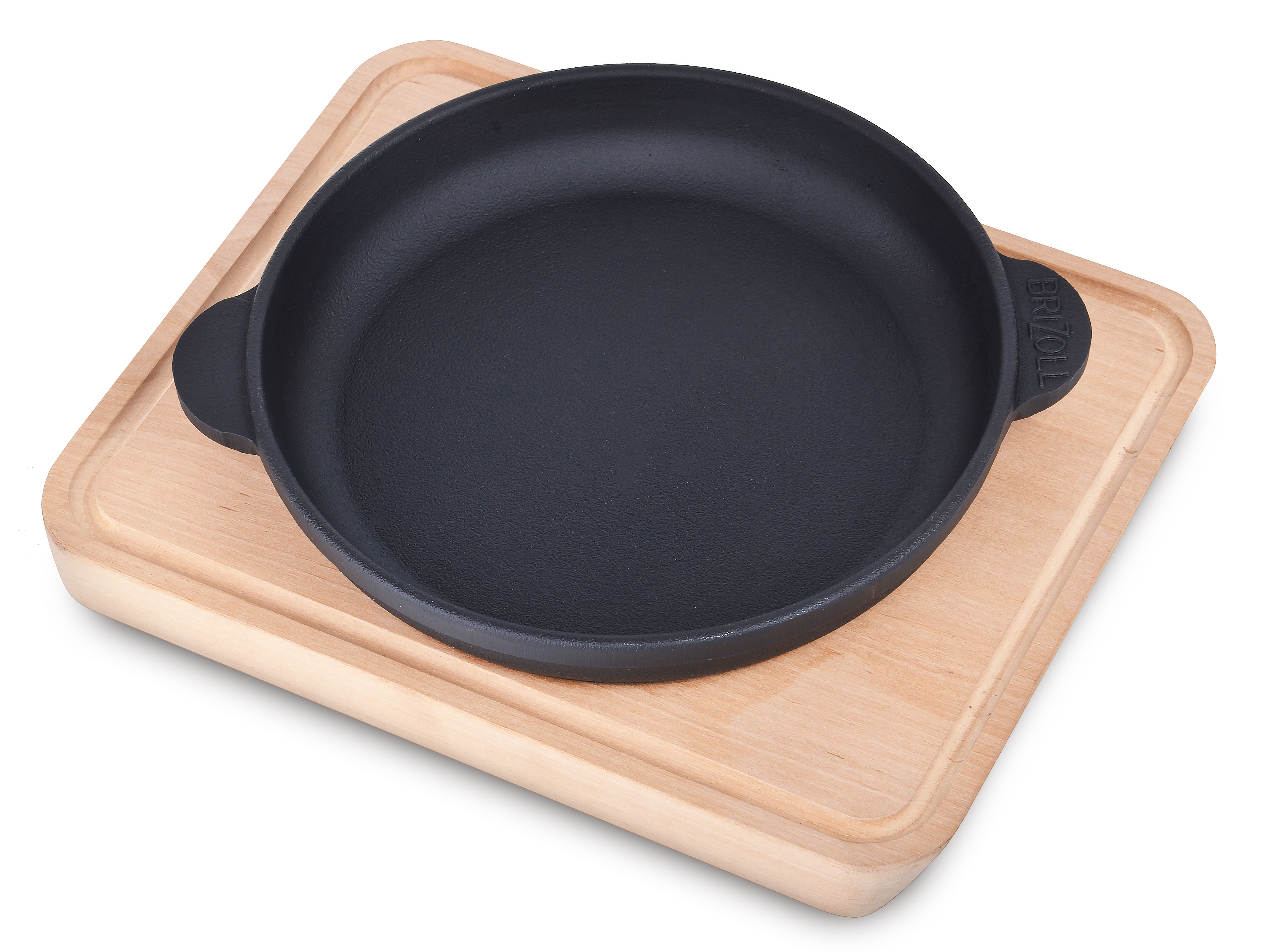 Сковорода чугунная d160мм на деревянной подставке порционная