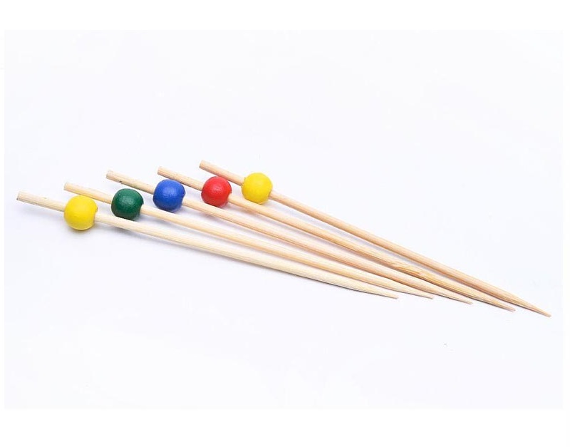 Пики деревянные Жемчужина цветная 120мм (упаковка 100шт.)