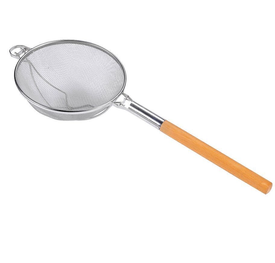Шумовка сетчатая d300мм н/ж сталь с деревянной ручкой