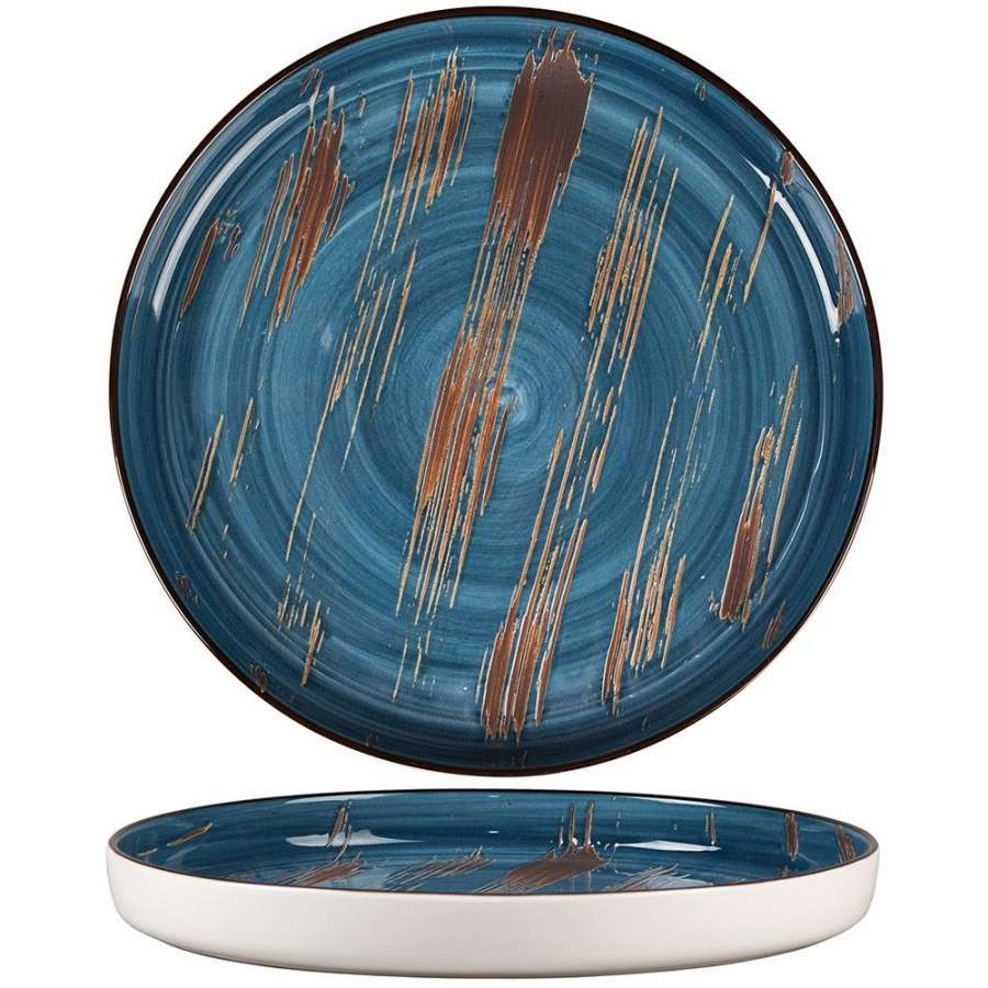 Тарелка с бортом d280мм фарфор Texture Dark Blue