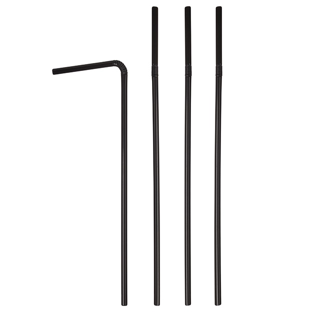 Трубочки со сгибом L240мм d5мм черные пластик (упаковка 1000шт.)