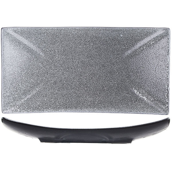 Блюдо для суши «Млечный путь» 270х140мм фарфор серое ФРФ88807653