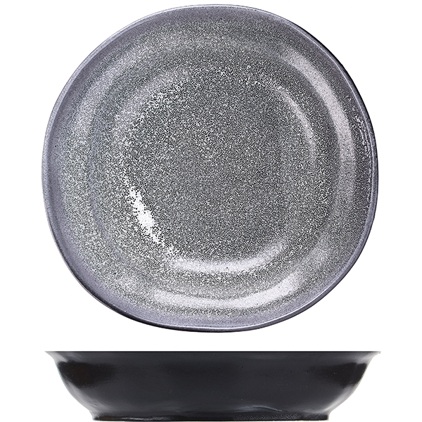 Тарелка глубокая «Млечный путь» 1000мл фарфор серая ФРФ88809153