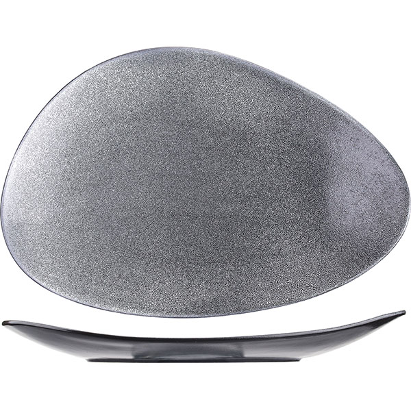 Блюдо «Млечный путь» 370х250мм фарфор серое ФРФ88806453