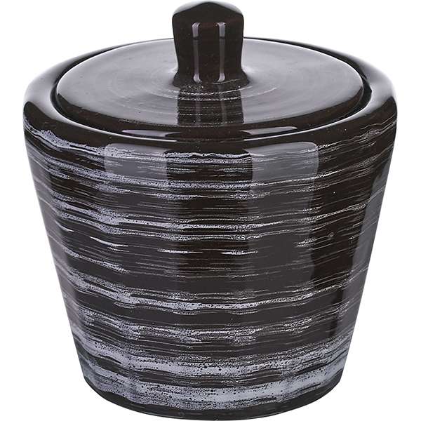 Сахарница с кр. 200мл «Маренго» черная керамика МАР00011602