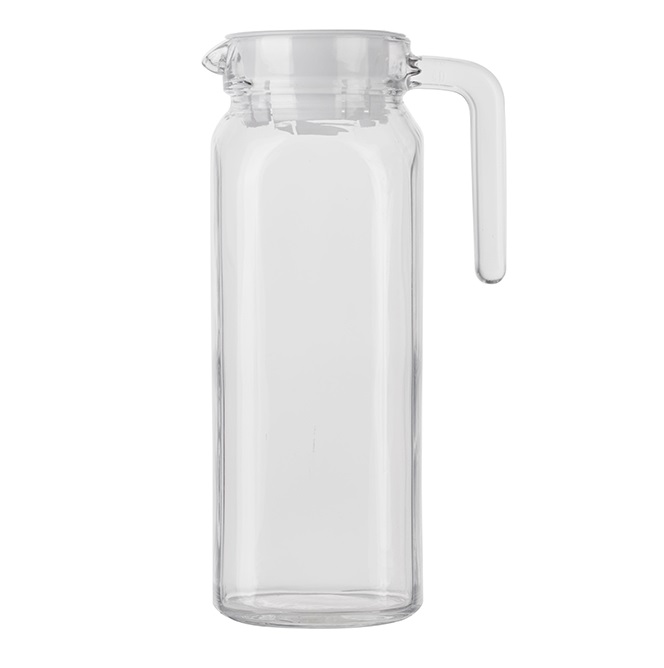 Кувшин с крышкой 1 л прозр. с бел.крышкой Кошем