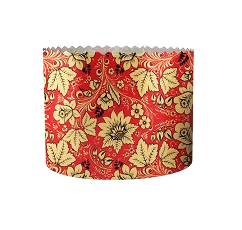 Форма бумажная "Кулич" Подсолнух на красном 200г (упаковка 200шт.)