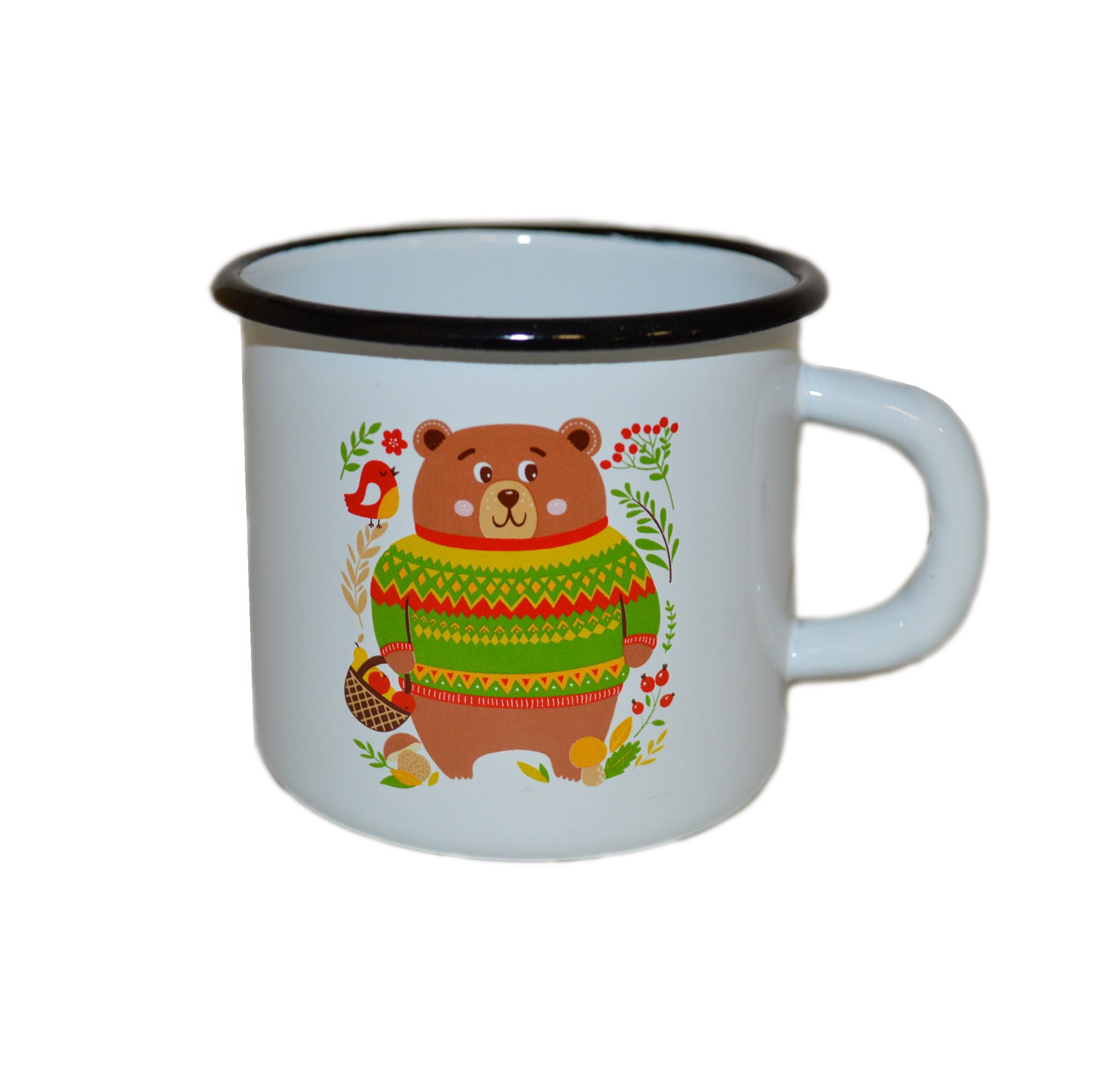 Кружка эмалированная с рисунком 0,4л