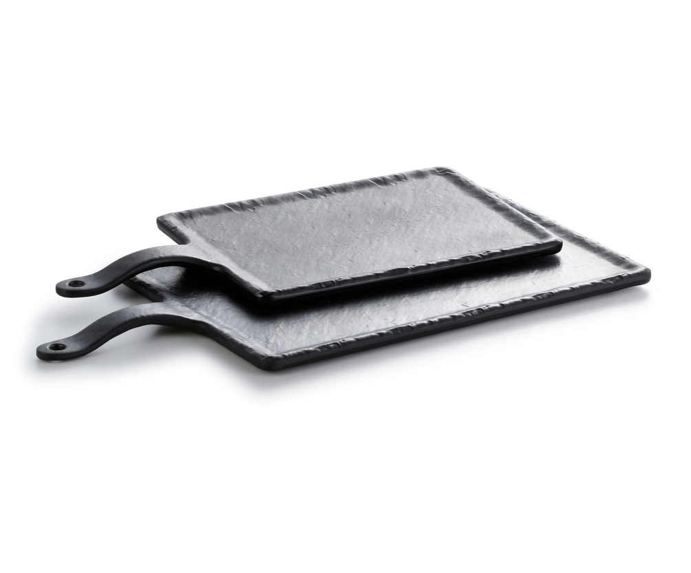 Поднос меламиновый черный 368х182х21мм