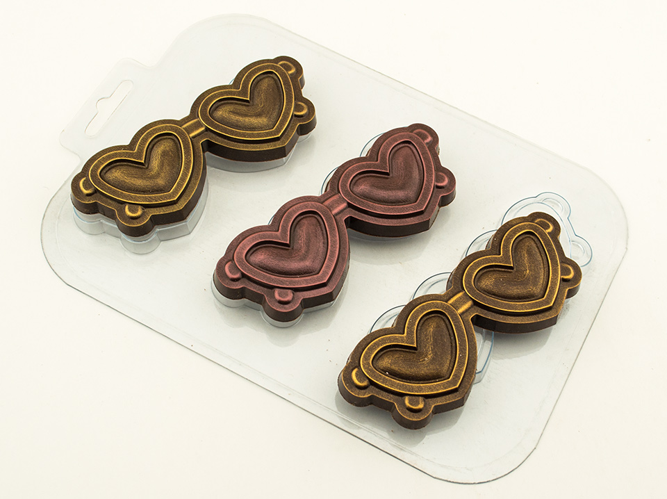 Форма для шоколада "Розовые очки" сердце АКЦИЯ