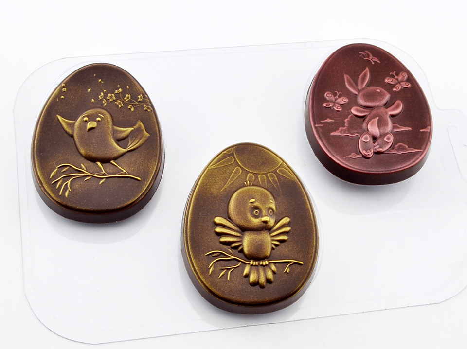 Форма для шоколада  пасхальная "Птички и Кролик"