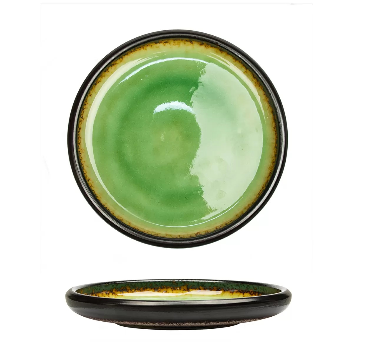 Салатник d245мм h37мм каменная керамика "Spider Silk-Green"