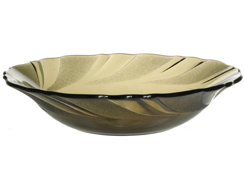 Тарелка дымчатое стекло 200мм глубокая