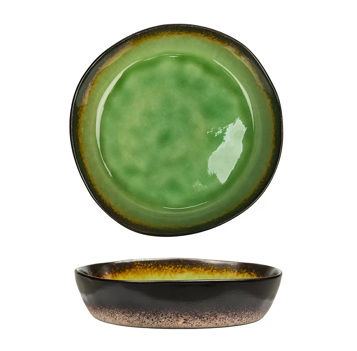 Салатник d235мм h55мм каменная керамика "Spider Silk-Green"