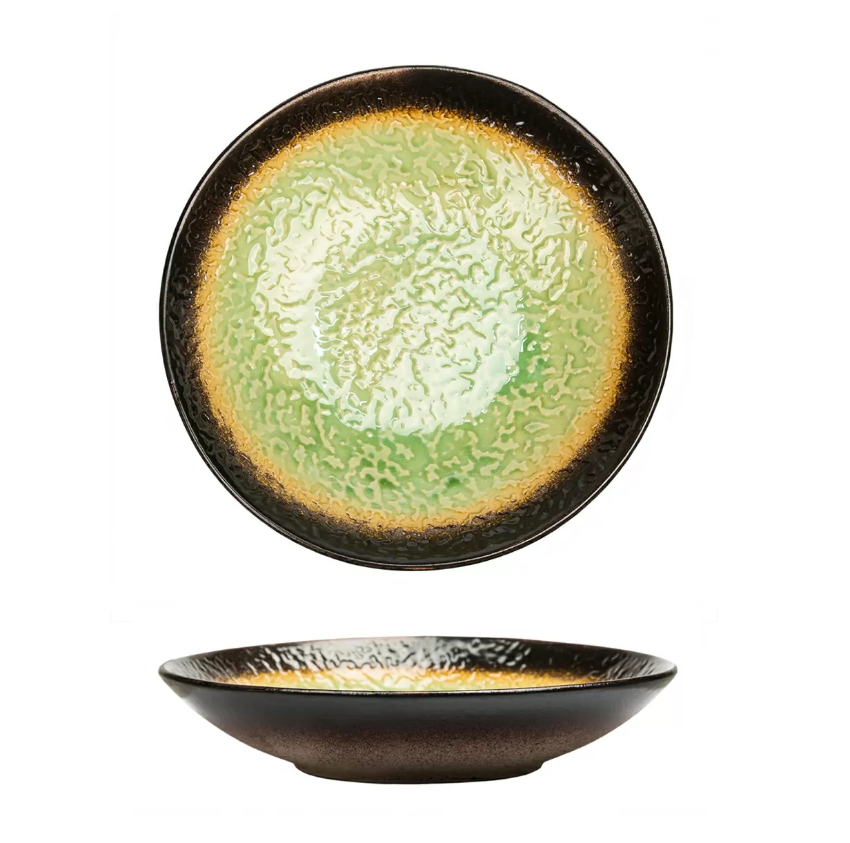 Салатник d240мм h50мм каменная керамика "Spider Silk-Green"