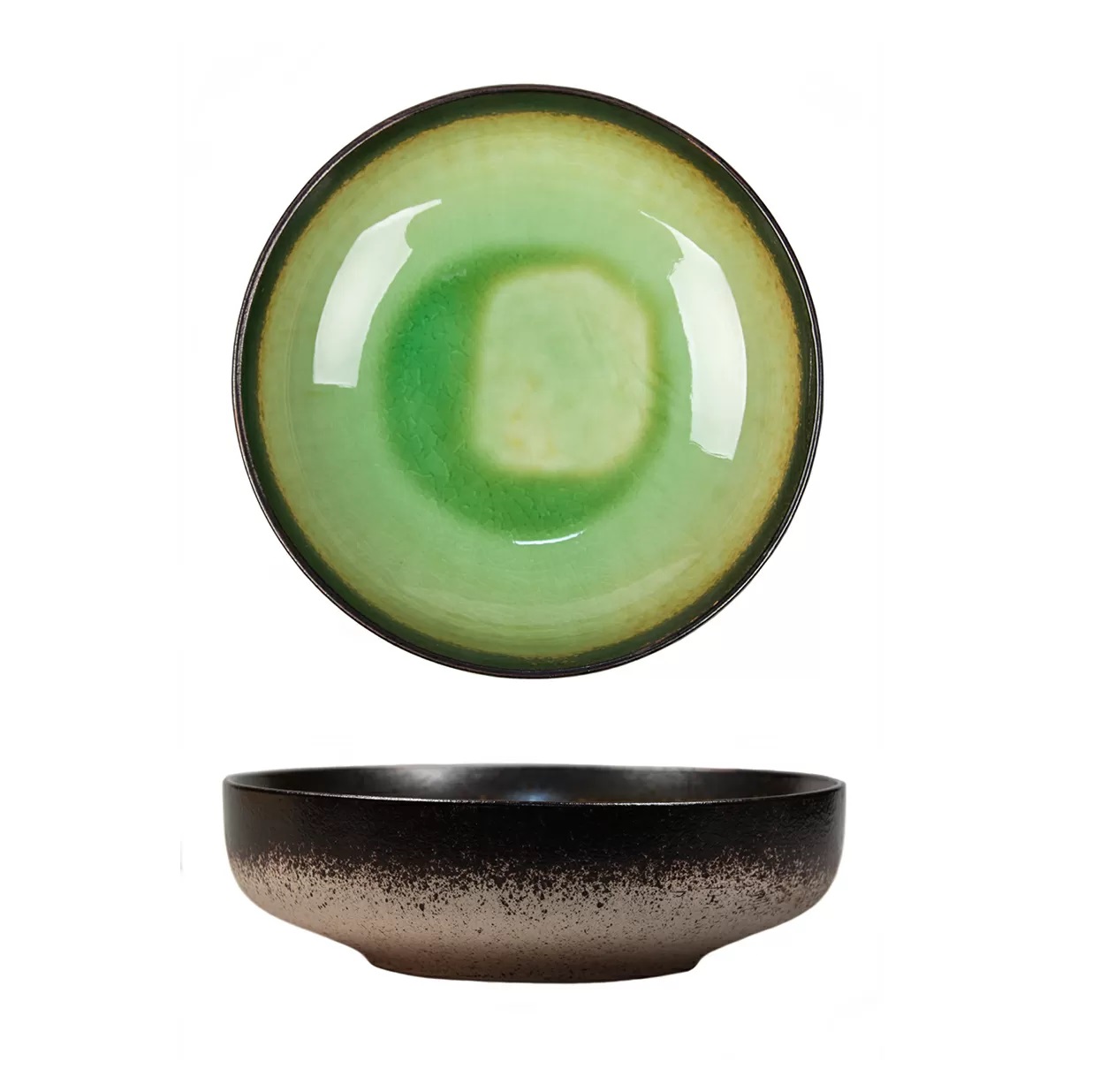 Салатник d175мм h50мм каменная керамика "Spider Silk-Green"