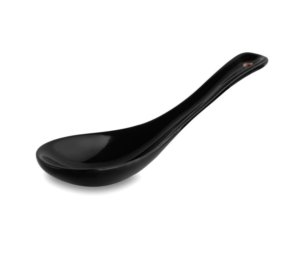 Ложка для мисосупа черная каменная керамика