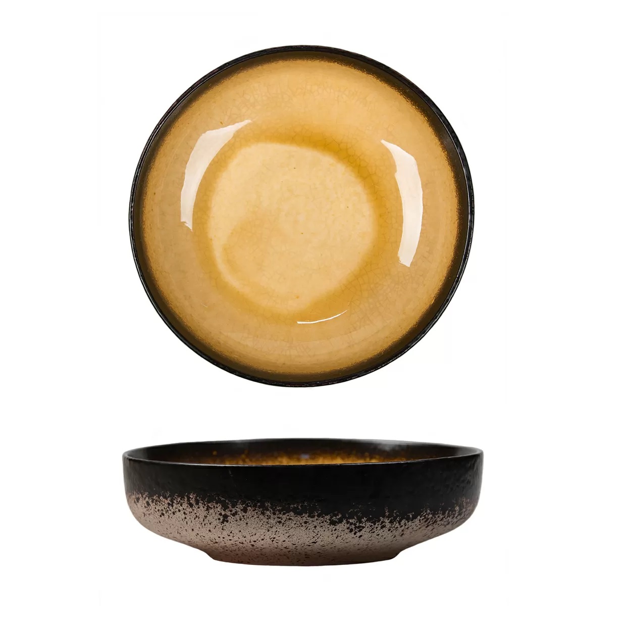 Салатник d175мм h51мм каменная керамика "Spider Silk-Yellow"