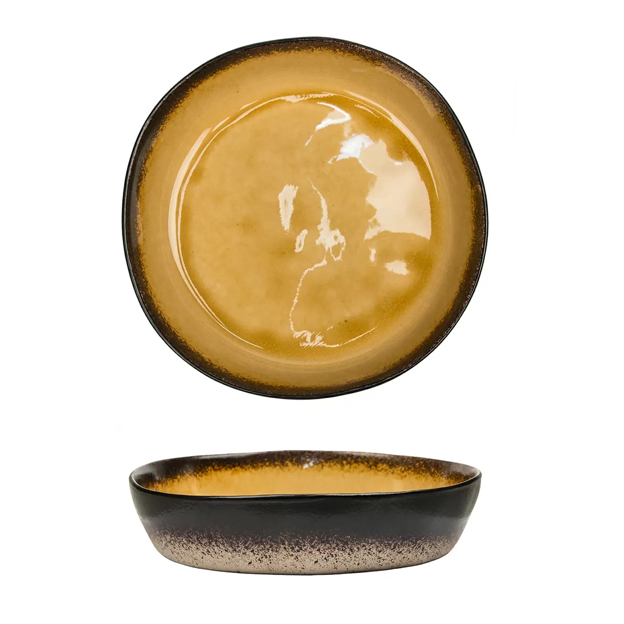 Салатник d235мм h55мм каменная керамика  "Spider Silk-Yellow"