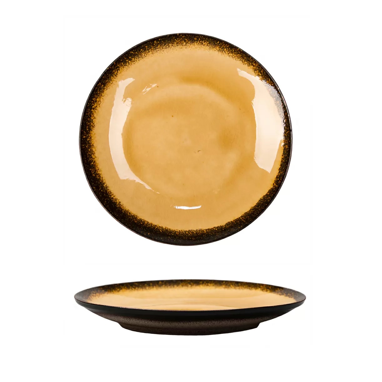 Тарелка d200мм каменная керамика "Spider Silk-Yellow"