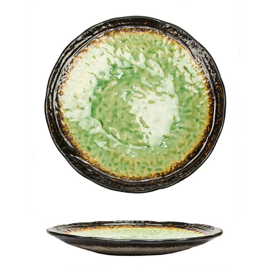 Тарелка d260мм каменная керамика "Green Spider Silk"