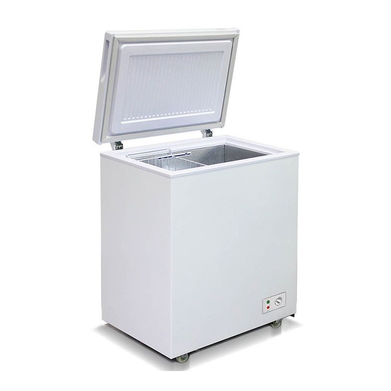 Ларь морозильный с глухой белой крышкой Бирюса 155КХ