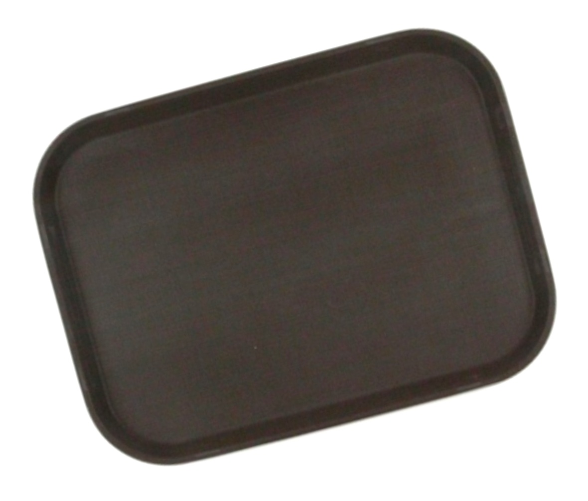 Поднос пластиковый 410х300мм на резиновой основе черный