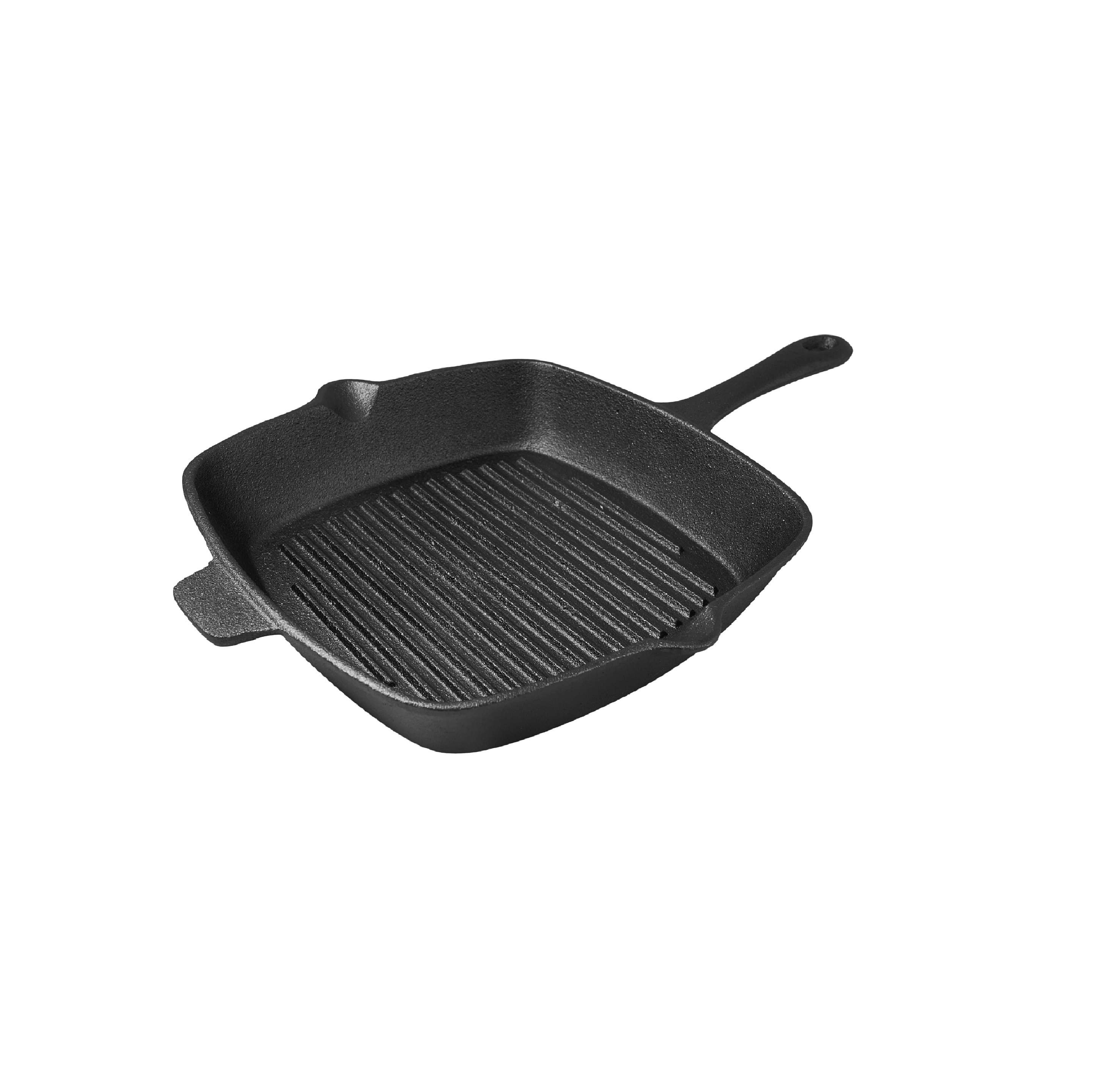 Сковорода чугун. 275х250мм рифленая с литой ручкой