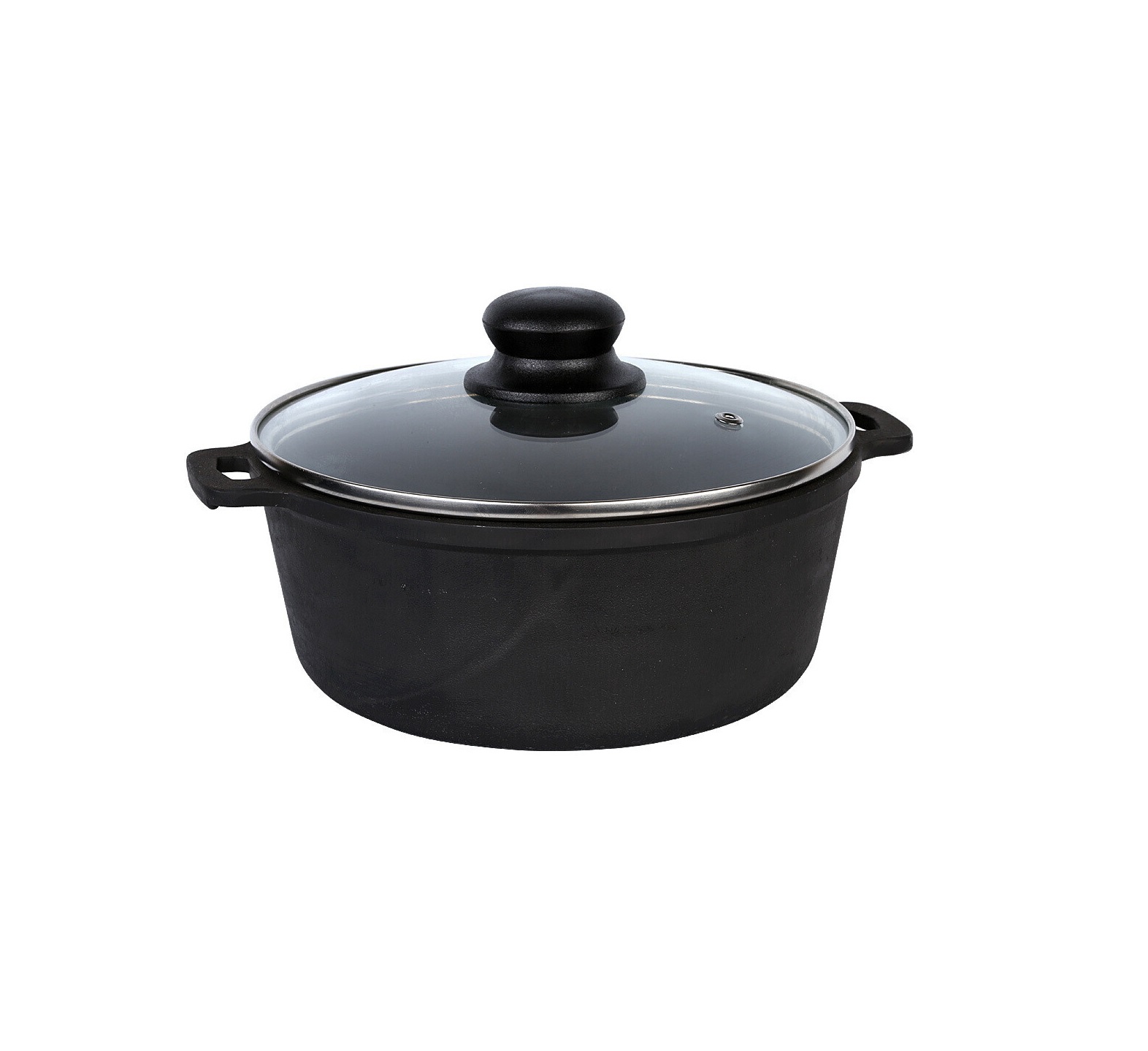 Кастрюля 6л чугун со стеклянной крышкой