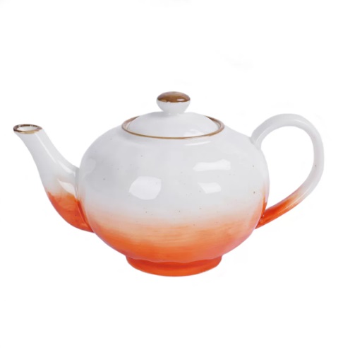 Чайник 600мл фарфор, оранжевый цвет "The Sun"