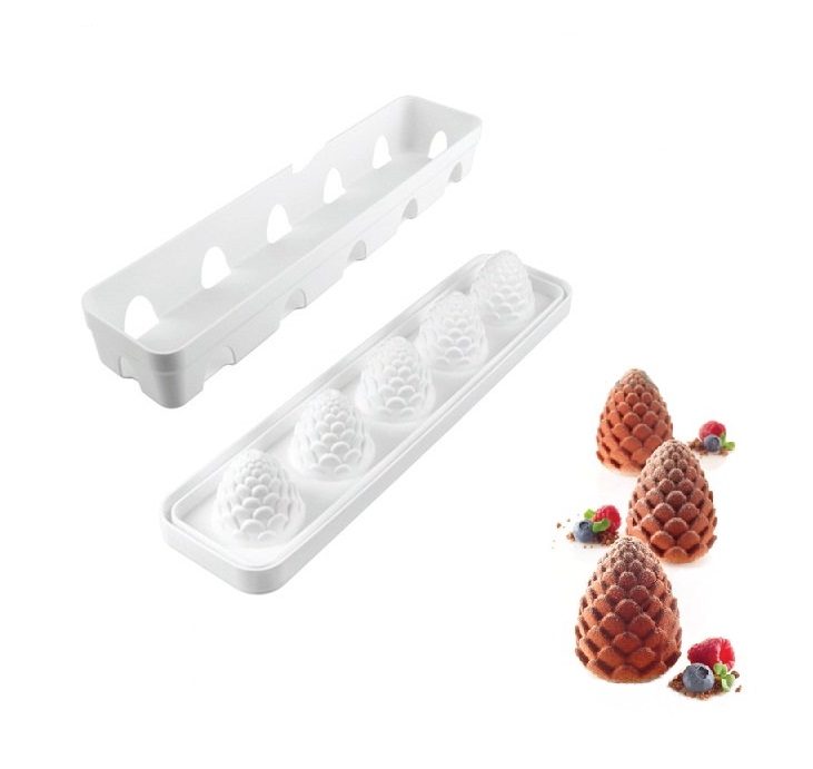 Форма силиконовая "Шишки, Ананасы" с держателем Silikomart