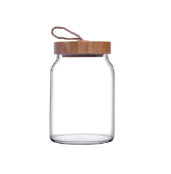 Банка с деревянной крышкой для сыпучих продуктов 860мл