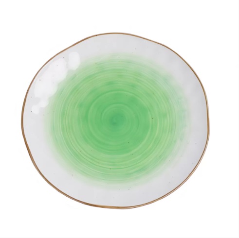 Тарелка круглая 21см фарфор, зеленый цвет "The Sun"