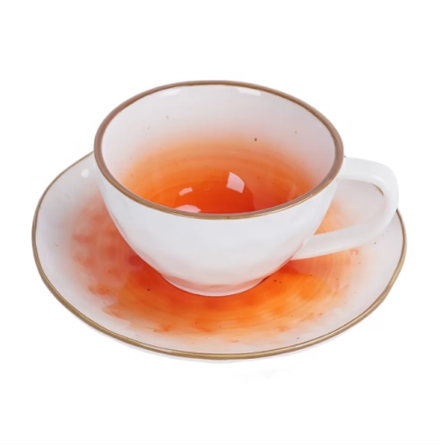 Чайная пара 240мл фарфор, оранжевый цвет "The Sun"