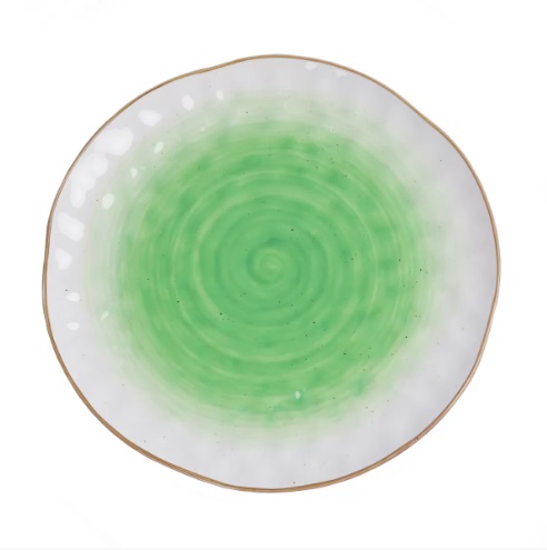 Тарелка круглая 27см фарфор, зеленый цвет "The Sun"