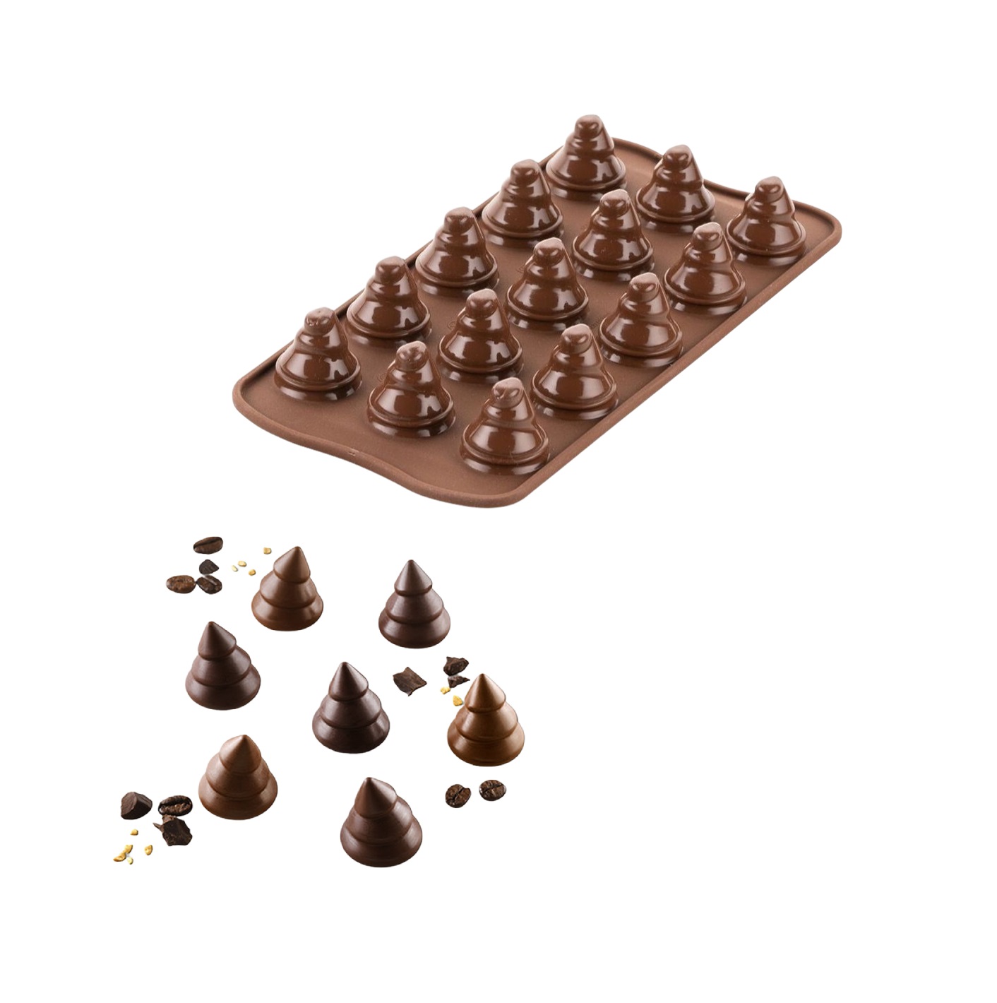 Форма силиконовая Ёлочки объемные ((короб 1 шт.)