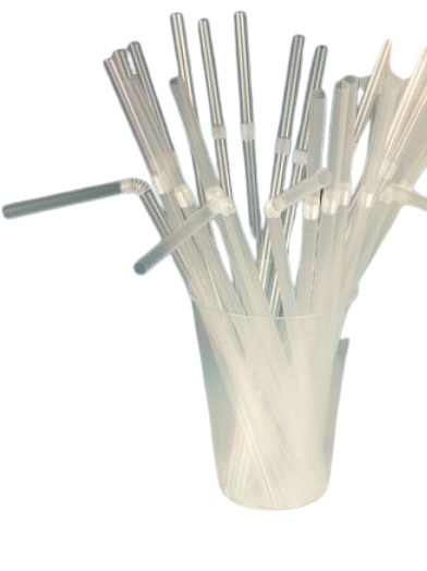 Трубочки со сгибом L210мм d5мм 250шт прозрачные пласт. (упаковка 250шт.)